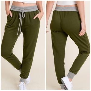 New Green French Terry Joggers